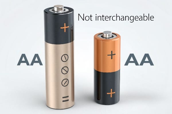 AA vs AAA: Not Interchangeable